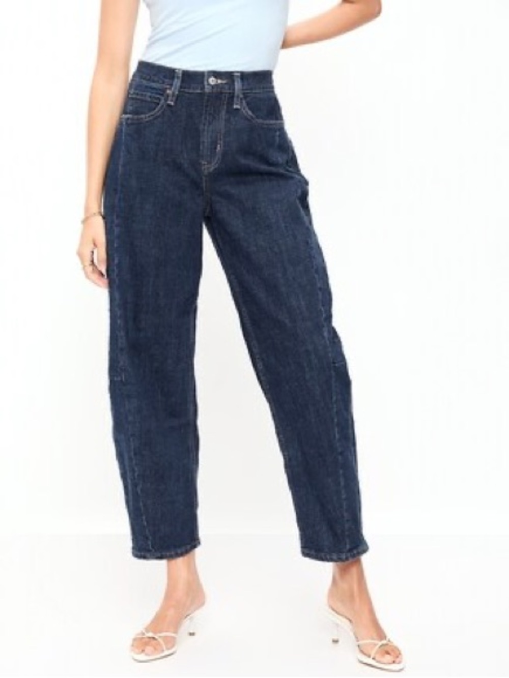 Baggy Barrel Leg High Rise Evie Medium Wash Old Navy Jeans Size 14